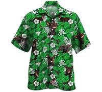 HuazomeeHZM Chemise élégante pour Homme pour Les Vacances à la Plage imprimée en 3D Manches Courtes boutonnée Motif Australian Kelpie Chemises d'été
