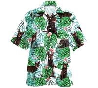 HuazomeeHZM Chemise élégante pour Homme pour Les Vacances à la Plage imprimée en 3D Manches Courtes boutonnée Motif Australian Kelpie Chemises d'été