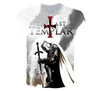 HuazomeeHZM Chevaliers Templiers Impression 3D T-Shirt Motif croisé Mode décontracté T-Shirts Hommes Harajuku Haut