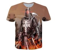HuazomeeHZM Chevaliers Templiers Impression 3D T-Shirt Motif croisé Mode décontracté T-Shirts Hommes Harajuku Haut