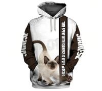 HuazomeeHZM Le Temps passé avec Bengal n'est jamais Perdu Sweat à Capuche imprimé en 3D Pull Unisexe Animaux Sweats à Capuche rigolos Casual Streetwear Tracksuit