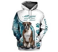 HuazomeeHZM Sweat à Capuche imprimé en 3D Bulldog Mom Sweatshirt Unisexe à Motif de Chien Amusant Streewear