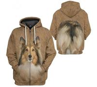 HuazomeeHZM Sweat à Capuche zippé Animals avec imprimé Graphique 3D Pitbull Dog Devant et derrière Sweat-Shirt Tendance Streetwear Harajuku