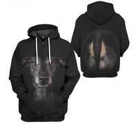 HuazomeeHZM Sweat à Capuche zippé Animals avec imprimé Graphique 3D Pitbull Dog Devant et derrière Sweat-Shirt Tendance Streetwear Harajuku