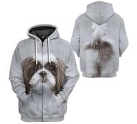 HuazomeeHZM Sweat à Capuche zippé Animals avec imprimé Graphique 3D Pitbull Dog Devant et derrière Sweat-Shirt Tendance Streetwear Harajuku