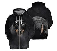 HuazomeeHZM Sweat à Capuche zippé Animals avec imprimé Graphique 3D Pitbull Dog Devant et derrière Sweat-Shirt Tendance Streetwear Harajuku