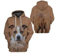 HuazomeeHZM Sweat à Capuche zippé Animals avec imprimé Graphique 3D Pitbull Dog Devant et derrière Sweat-Shirt Tendance Streetwear Harajuku
