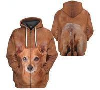 HuazomeeHZM Sweat à Capuche zippé Animals avec imprimé Graphique 3D Pitbull Dog Devant et derrière Sweat-Shirt Tendance Streetwear Harajuku