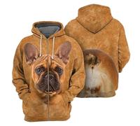 HuazomeeHZM Sweat à Capuche zippé Animals avec imprimé Graphique 3D Pitbull Dog Devant et derrière Sweat-Shirt Tendance Streetwear Harajuku