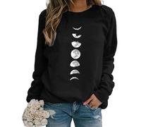 HuazomeeHZM T-Shirt Luna Moon 3D Print pour Femme Sweat-Shirt à Manches Longues Pull à imprimé Graphique Tendance Pull à col Rond