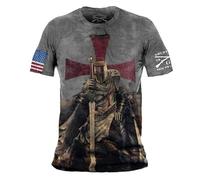 HuazomeeHZM Templier Chevalier Impression 3D Hommes T-Shirt été col Rond Manches Courtes T-Shirts Hauts Mode décontracté T-Shirts