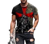 HuazomeeHZM Templier Chevalier Impression 3D Hommes T-Shirt été col Rond Manches Courtes T-Shirts Hauts Mode décontracté T-Shirts