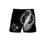 HuazomeeHZM Viking Myth Warrior Maillots de Bain pour Hommes imprimés en 3D Short de Bain à séchage Rapide Short de Plage à Cordon de Serrage lâche