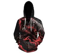 HuazomeeHZM Wolf Zip Up Hoodie Hommes/Femmes Howling Wolf Sweat-Shirt à Capuche imprimé en 3D à Manches Longues Pullover Jacket Tops