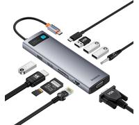 Hub 11W1 Baseus Starjoy Metal Glam Series, Usb-C Do Hdmi +Vga + 3 X Usb 3.0 + Usb 2.0+Usb-C Pd + Rj45 + Sd/Tf +3,5Mm