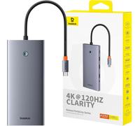 Hub 13W1 Baseus Portaljoy Usb-C Do Hdmi+Dp+Vga+C+Usb+Pd+Rj45+Sd/Tf+3.5Mm (Szary)