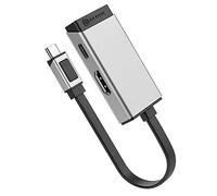HUB 2 en 1 USB-C vers HDMI 4K 60Hz et USB-C 100W Rapide Série MagForce A-Logic Noir / Argent