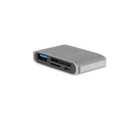 Hub 3 en 1 USB-C vers USB-A et 2x lecteur de cartes, gris