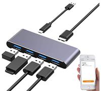 Hub 4 Ports USB 3.0 connecté Compatible avec Commandes vocales [Xystec]