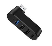 Hub 4 Ports USB Multiple 3.0(90°/180° Rotatif),3 Ports USB+1 Port USB-C,Alimenté Adaptateur Portable pour Ordinateur Portable, Voiture, MacBook,Clavier,Imprimante,Audio
