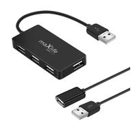Adaptateur Hub USB vers 4 Ports USB Femelles Câble d'extension 1.5m Maxlife Noir