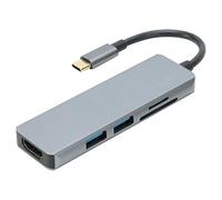 Hub 5 en 1 YSTC0803X, Hub USB C A, Multi Port Type C avec 4K 30Hz, 2 Ports USB 3.0, SD/Lecteur, Métal Compact pour Ordinateur Portable Téléphone T Maison