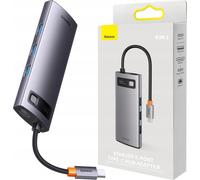 Hub 6W1 Baseus Starjoy Series, Usb-C Do Hdmi + 3 X Usb 3.0 + Usb-C Pd + Rj45