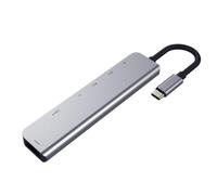 Hub 7 en 1 en alliage d'aluminium de type C Plug and Play pour le développement de cartes SD/TF, pièces de rechange pour tous les ordinateurs portables et appareils intelligents