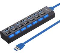 Hub, 7 En 1 Hub Con Interruptor Multiplicador De Puertos, Adaptador De Puerto Multi Usb Para Pc, Usb 3.0 Con Cable De 62.5 Cm[Z195]