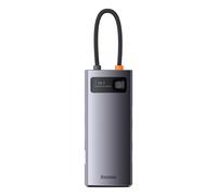 Hub 7W1 Baseus Metal Gleam Series, Usb-C To 3X Usb 3.0 + Hdmi + Usb-C Pd + Vga + Ethernet Rj45