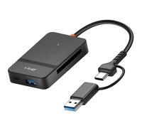 Hub 8 en 1 Lecteur Carte USB et USB-C Fonction Charge Smartphone LinQ Noir