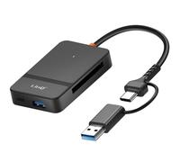 Hub 8 en 1 Lecteur Carte USB et USB-C Fonction Charge Smartphone Noir