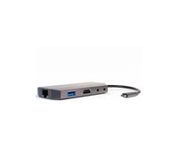 4smarts Multiport Hub USB C 9 en 1 avec 4 K, HDMI, USB C Power Delivery, 2 USB 3.0, RJ45 Ethernet, 2 ports 3,5 mm et lecteur de carte microSD et SD, prend en charge la fonction Samsung DeX - Gris