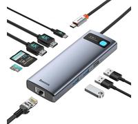 Hub 9 en 1, Dock Double Moniteur Adaptateur USB C avec 2 HDMI 4K, Gigabit Ethernet, 100W PD, SD/TF, 3 USB, Station d'accueil pour MacBook/Dell/HP/Surface/Lenovo/Steam Deck