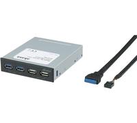 Hub à ports USB 2.0 + USB 3.0 en façade Akasa 4 ports noir