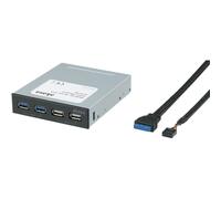 Hub à ports USB 2.0 + USB 3.0 en façade Akasa 4 ports noir