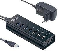 Hub actif à 4 ports USB 3.0 et 3 ports de chargement rapide 4 A