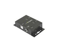 StarTech Hub adaptateur industriel USB vers série 2 ports fixation murale clips rail DIN