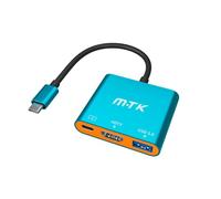 Hub Adaptateur Type-C avec 1 Port USB 3.0, 1 Port Type-C et 1 HDMI 4K, câble de 12 cm, Compatible avec Nintendo Switch, Mac et iPhone 15.