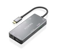 HUB AISENS USB-C DOCK 9 EN 1 USB-C 2XHDMI RJ45 2XUSB-A 3.0 USB-A 2.0 PD