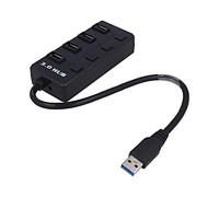 Hub AK-AD-33 USB USB 3.0 avec interrupteur noir Nombre de ports : 4 0,3 m AKYGA