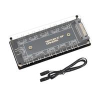 Hub ARGB 5V 3 broches, QIQIAZI ventilateur PC ARGB répartiteur de hub RGB 10 ports avec câble d'extension 3 broches pour bande LED de ventilateur RGB