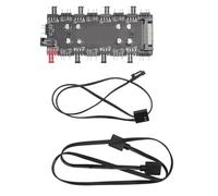 Hub ARGB PWM, Hub 2 en 1 à 8 Voies, Ventilateur PC à 8 Canaux, Hub PWM ARGB et Hub PWM, Cartes PCB pour Extension du Ventilateur de la Carte Mère