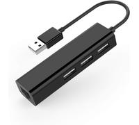 Hub Avec 3 Ports Usb 2.0 + Ethernet Lan Rj45. Adaptateur Multiport Usb 2.0 Pour Macbook Air Pro/Surface Book/Xps Compatible Avec Microsoft, Windows Apple Mac Os Et Linux (Cb-Usb, Noir)[Z1591]