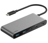 Belkin Hub USB-C 7 ports – HDMI 4K à 60 Hz, SD/MicroSD, PD 100 W, 5 Gbit/s – Gris