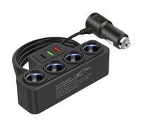 Hub d'alimentation pour véhicule - Construction d'un adaptateur multiport USB C ABS, extension de charge automobile | Distribution 120W à haut rendement pour plusieurs équipements de nettoyage d'enreg