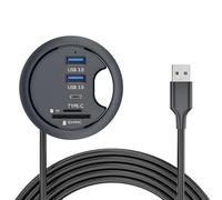Hub de bureau à œillets, avec design encastré, utilisant la technologie USB 3.0, pour lecteur de carte SD et TF, 69 x 59 x 24 mm