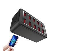 Hub de Charge,50W 10 Ports Bande avec Câble De 1,5 M | Station de Charge Intelligente - pour Voyage Lieu de Travail Dortoir Maison Table de Chevet Famille Bureau Chevet Table Cuisine