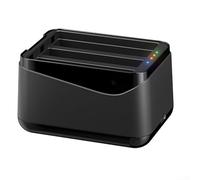 Hub de charge à 3 emplacements pour appareil photo Insta360 X5 Base de charge rapide ABS Boîte de rangement portable pour station d'alimentation 12,5 cm Noir