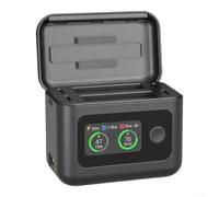 Hub de charge rapide double pour chargeur de batterie Insta360 X6 avec écran LED 27 W pour USB-C pour boîtier Power Bank Noir